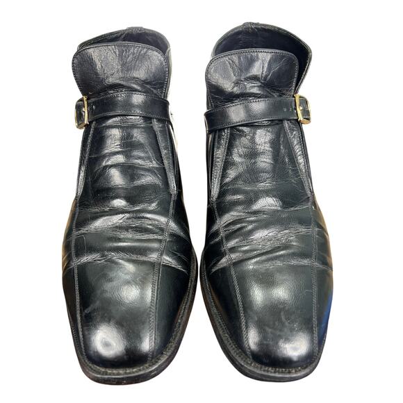 Vintage 70’s Florsheim Men’s Guardsman Black Monk Strap Chelsea Boot Size 8 D main image 9